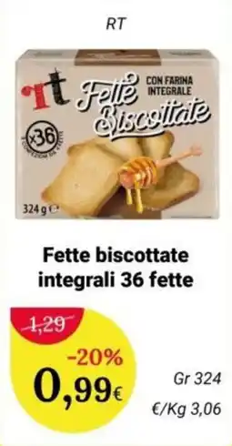 Re Mercato Lucrezia Fette biscottate integrali offerta