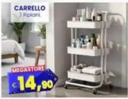 Punto Shopping Megastore Carrello 3 Ripiani offerta
