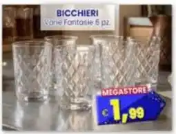 Punto Shopping Megastore Bicchieri varie fantasie offerta