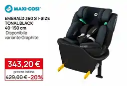 Prenatal Maxi-Cosi Emerald 360 S i-Size Tonal Black offerta