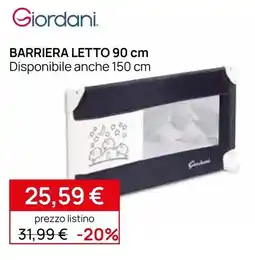 Prenatal Giordani Barriera Letto 90 cm offerta