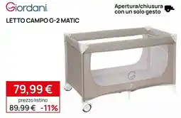 Prenatal Giordani Letto Campo G-2 Matic offerta