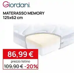 Prenatal Giordani Materasso Memory offerta