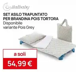 Prenatal Set asilo trapuntato per brandina pois tortora offerta
