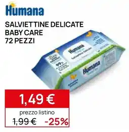 Prenatal Salviettine delicate baby care Humana offerta