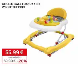Prenatal Girello Sweet Candy 3 in 1 Winnie the Pooh offerta