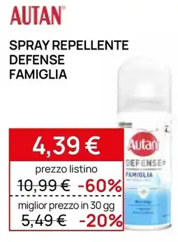Prenatal Autan spray repellente defense famiglia offerta