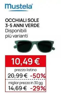 Prenatal Mustela Occhiali Sole 3-5 Anni Verde offerta