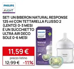 Prenatal Philips Avent set biberon natural response con tettarella e succhietto offerta