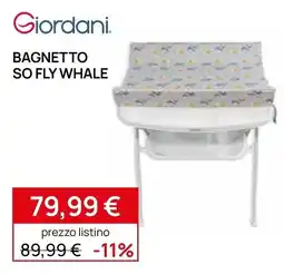 Prenatal Giordani Bagnetto So Fly Whale offerta