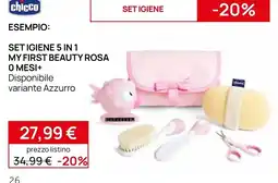 Prenatal Chicco Set Igiene 5 in 1 My First Beauty Rosa offerta