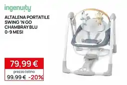 Prenatal Ingenuity altaletta portatile swing 'n go chambray blu offerta