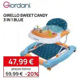 Prenatal Giordani Girello Sweet Candy 3 in 1 Blue offerta