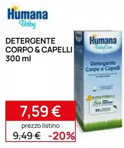 Prenatal Humana Baby Detergente Corpo & Capelli offerta