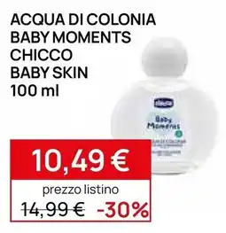 Prenatal Acqua di colonia baby moments chicco baby skin offerta