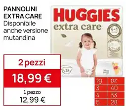 Prenatal Huggies extra care pannolini disponibile anche versione mutandina offerta