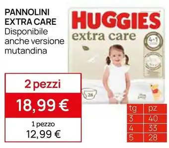 Huggies extra care pannolini disponibile anche versione mutandina