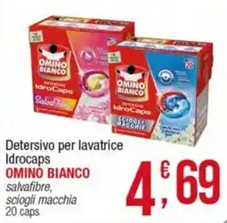 Maxi Sidis Detersivo per lavatrice Idrocaps OMINO BIANCO salvafibre, sciogli macchia offerta