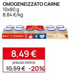 Prenatal Omoogeneizzato carne offerta