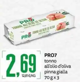 PRO7 Supermercati PRO7 tonno all'olio d'oliva pinna gialla offerta