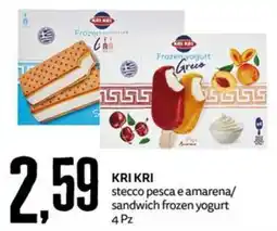 PRO7 Supermercati KRI KRI stecco pesca e amarena/sandwich frozen yogurt offerta