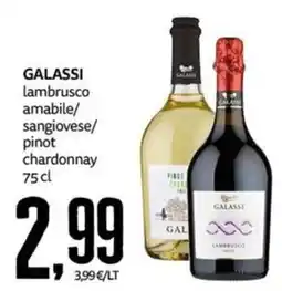 PRO7 Supermercati Galassi lambrusco amabile/sangiovese/pinot chardonnay offerta