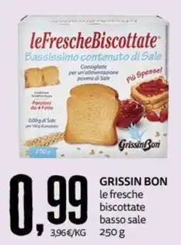 PRO7 Supermercati Grissin Bon le fresche biscottate basso sale offerta
