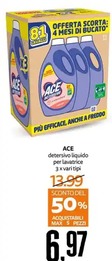 PRO7 Supermercati ACE detergente liquido per lavatrice offerta
