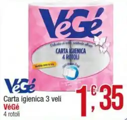 Maxi Sidis Carta igienica 3 veli VéGé offerta