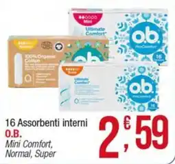 Maxi Sidis Assorbenti interni O.B. Mini Comfort offerta