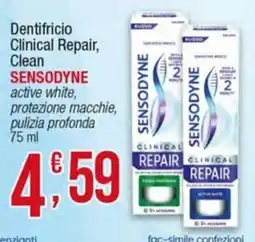 Maxi Sidis Dentifricio Clinical Repair, Clean SENSODYNE active white offerta