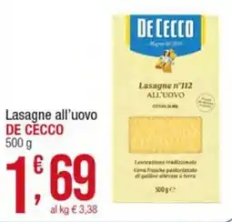 Maxi Sidis Lasagne all'uovo DE CECCO offerta