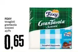 PRO7 Supermercati Foxy tovaglioli grantavola scozzesi offerta