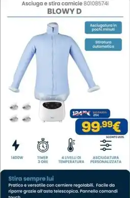 DIMOStore Asciuga e stira camicie BLOWY D offerta