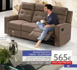 Mondo Convenienza Divano 3 posti milos con due recliner manuali offerta