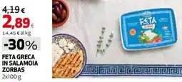 Ipercoop Zorbas feta greca in salamoia offerta