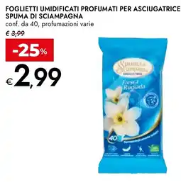 Bennet Foglietti umidificati profumati per asciugatrice Spuma di Sciampagna offerta