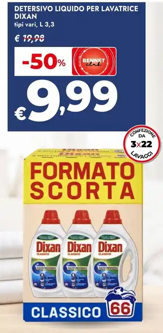 Detersivo liquido per lavatrice Dixan