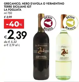 Bennet La Fogliata Nero d'Avola Terre Siciliane offerta