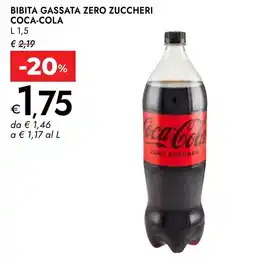 Bennet Bibita gassata zero zuccheri Coca-Cola offerta