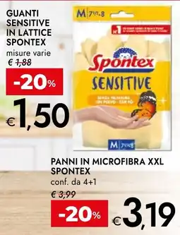 Bennet Guanti sensitive in lattice spontex offerta