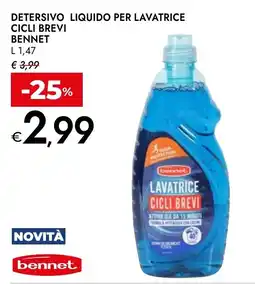 Bennet Detersivo liquido per lavatrice cicli brevi Bennet offerta
