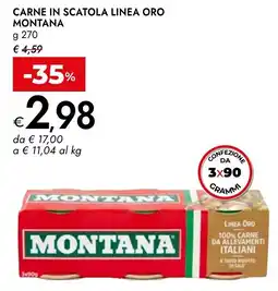 Bennet Carne in scatola linea oro Montana offerta