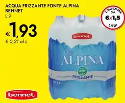 Bennet Acqua frizzante fonte alpina Bennet offerta