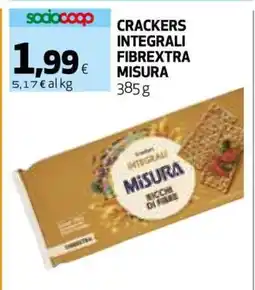 Coop CRACKERS INTEGRALI FIBREXTRA MISURA offerta