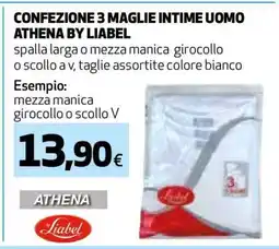 Coop CONFEZIONE 3 MAGLIE INTIME UOMO ATHENA BY LIABEL offerta