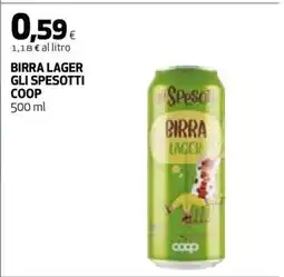 Coop BIRRA LAGER GLI SPESOTTI COOP offerta