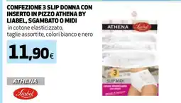 Coop Confezione 3 slip donna con inserto in pizzo Athena by Liabel, sgambato o midi offerta