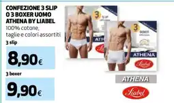 Coop CONFEZIONE 3 SLIP O 3 BOXER UOMO ATHENA BY LIABEL offerta