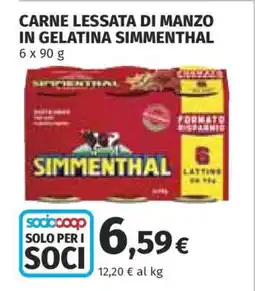 Coop CARNE LESSATA DI MANZO IN GELATINA SIMMENTHAL offerta
